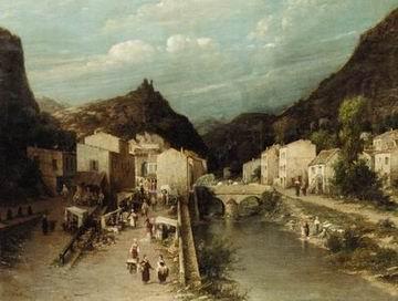 unknow artist European city landscape, street landsacpe, construction, frontstore, building and architecture. 129 china oil painting image
